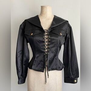 Junior Gaultier black Lace-Up Jacket